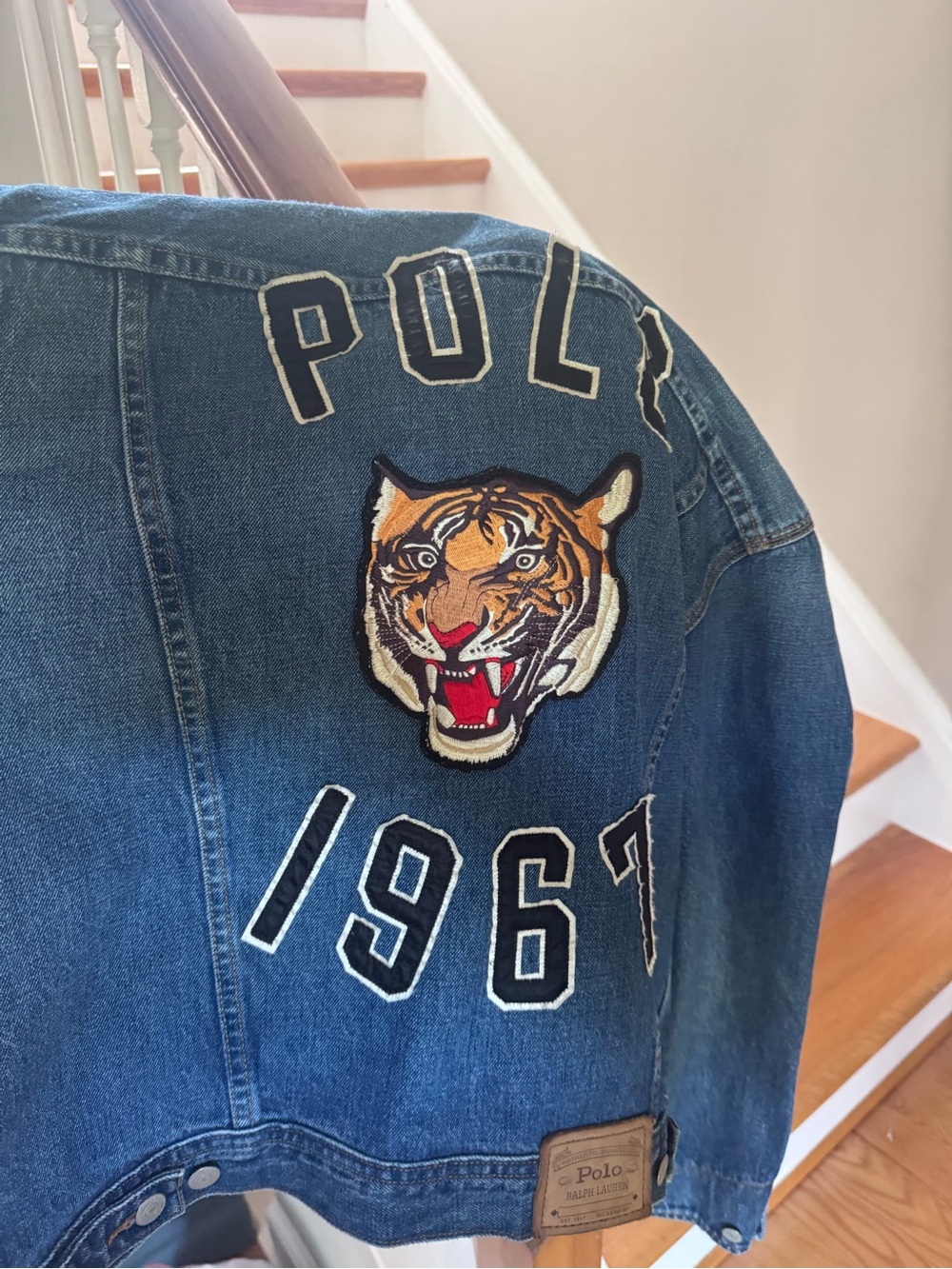 Polo by Ralph Lauren Blue Denim Jacket with Tiger Patch 1967 MINT CONDITION EEUC - Picture 3 of 3